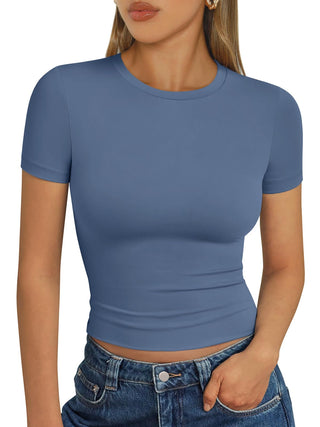 Trendy Queen Womens Short Sleeve T Shirt Buttery Soft Summer Tops Basic Tees