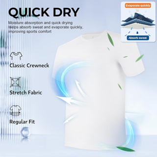 BAMBOO COOL Mens Undershirts Pack, Soft T Shirts for Men, Moisture Wicking Tees, Stretchy Breathable Crew Neck Inner Shirt