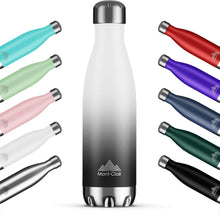 Mont-Clair H2O Stainless Steel Water Bottle, Vacuum insulated - BPA Free, 12h Hot & 24h Cold Drinks, Metal Water Bottle 17oz Leakproof, Ideal for Adult, Kids, Running - Black