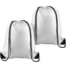 KUUQA 2 Pcs Drawstring Backpack Bags Sports Cinch Sack String Backpack Storage Bags for School Gym Traveling (Black)