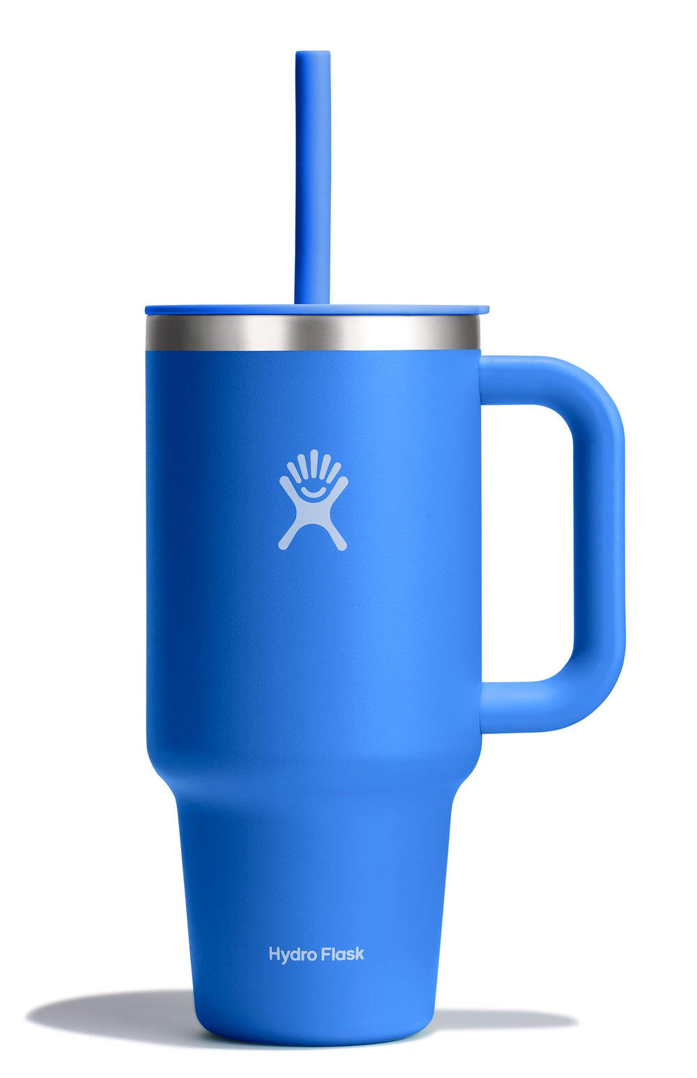Hydro Flask Travel Tumbler with Handle, Lid and Straw - Insulated Stainless Steel in 32 Oz Trillium