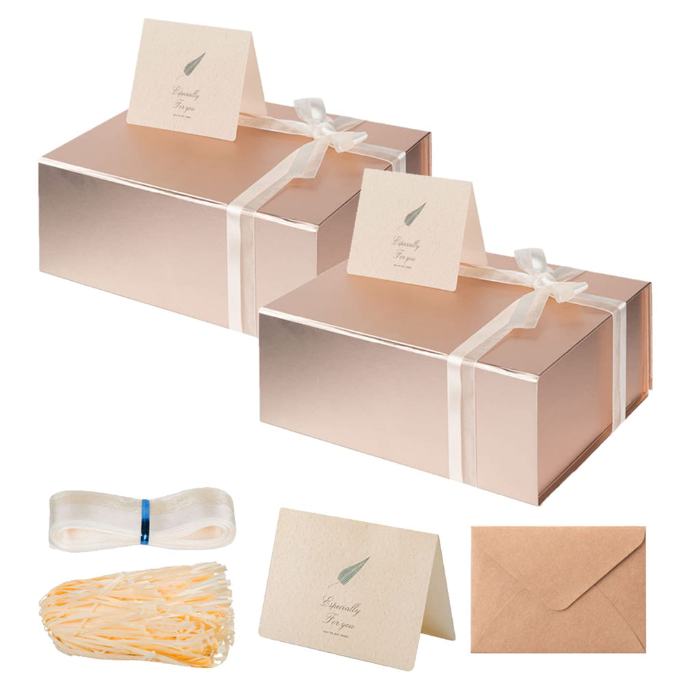 LIFELUM Green Gift Box for Presents 1 Pack 13.85 x 8.35 x 4.45 inch Big Decorative Large Gift Box for Clothes with Magnetic Lids Luxury Accessories Card, Ribbon, Filler,Sticker