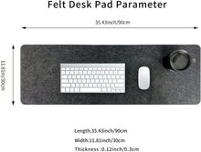 Felt Desk Mat | Computer Mat for Desk(36x12Inches) | Large Felt Mouse Pad and Keyboard Mat | Desk Protector for Office | Dark Gray