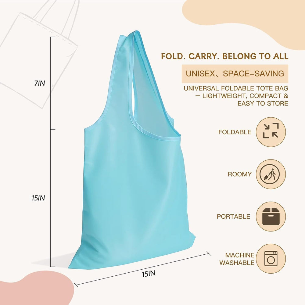 2 Pack Foldable Shopping Bag, Waterproof Reusable Grocery Tote Bag Holder,Nylon(Green A)