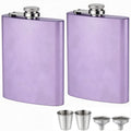 2 pack light purple hip flasks