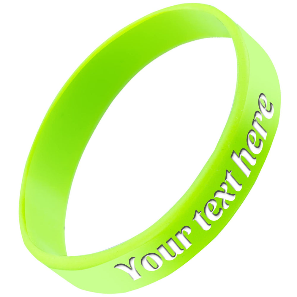 Custom Rubber Bracelet 1/10/30/50/100 ct Personalized Silicone Wristbands Customizable Debossed for Motivation, Events, Gifts, Promotions, Party, Awareness