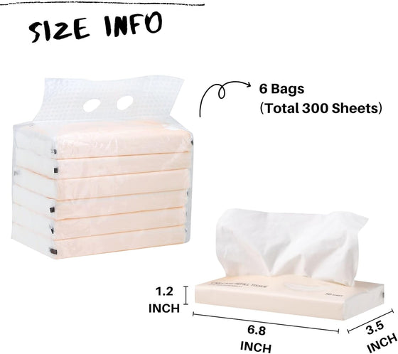 Car Tissue Refills 300 Sheets Facial Tissues Refills for Car Visor Tissue Holder, Travel Tissue Tubes Box Container Perfect Fit for Car Cup Holder - hover image