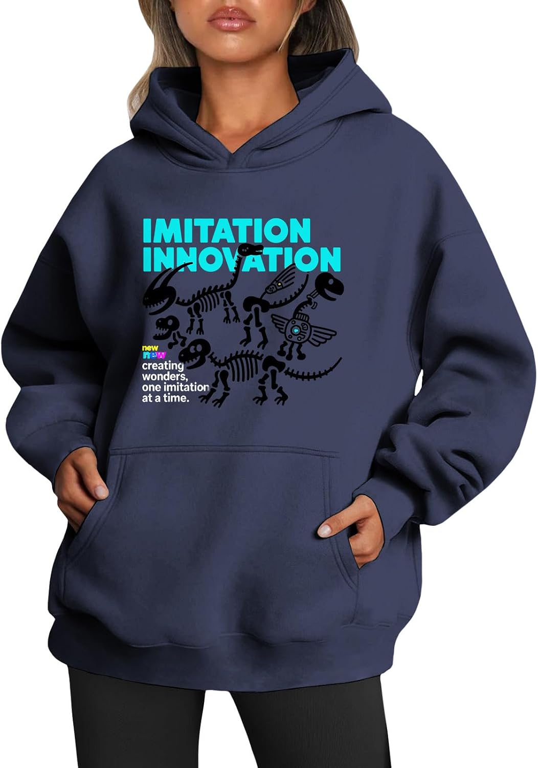 Womens 2025 Oversized Hoodie Graphic Pullover Sweatshirt Fall Winter Long Sleeve Warm Casual Top with Kangaroo Pocket
