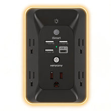 Outlet Extender with Night Light, HANYCONY Multi Plug Outlet, USB Wall Charger Surge Protector 4 USB Ports(1 USB C), Power Strip Electrical Outlet Splitter Expander for Home Office Dorm Room, ETL