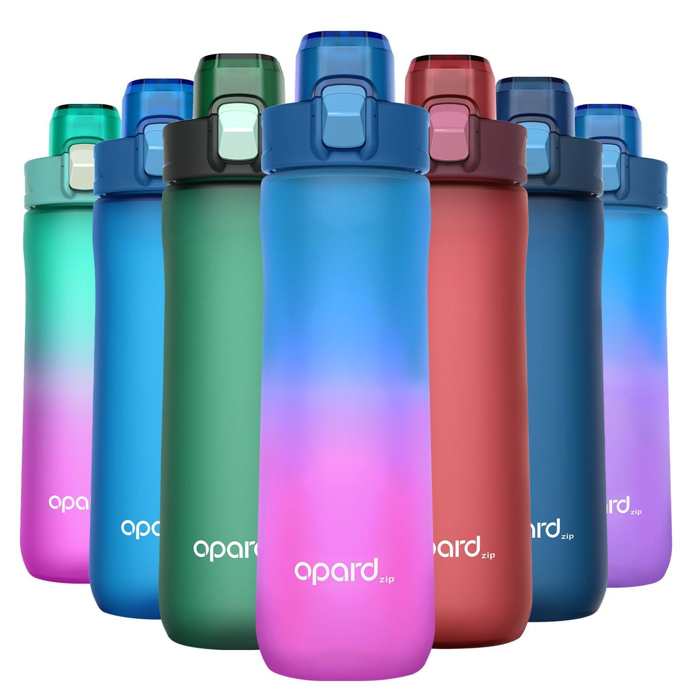 Opard Zip 20oz Plastic Water Bottle Dishwasher Safe, Leakproof Flip-Top Lid, BPA Free Tritan, Wide Mouth Reusable Kids Water Bottle for School Hiking Commuting Outdoor Travel and Gym