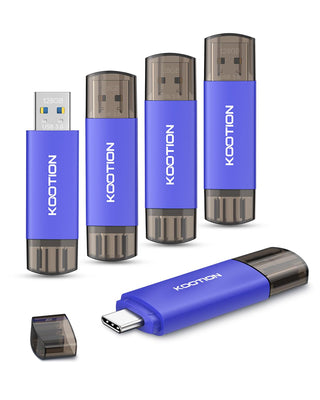 KOOTION USB C Flash Drive 64GB 2 in 1 OTG USB 3.0/Type C Thumb Drive Dual Drive USB C Memory Stick for Smartphone Laptop Tablet PC, Blue