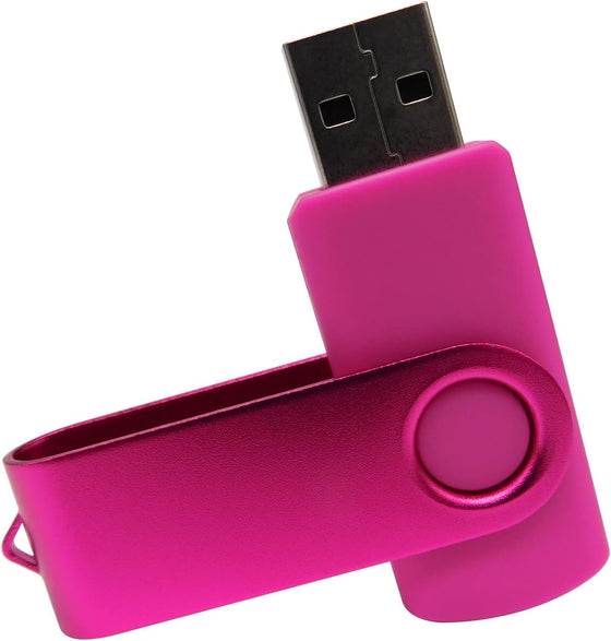 Mini Capacity USB Flash Drive Memory Sticks Thumb Drives with 1 OTG (Micro USB) and 1 Type-C (USB-C) Adaptor for Mobile Phone (Pink 128MB) - hover image