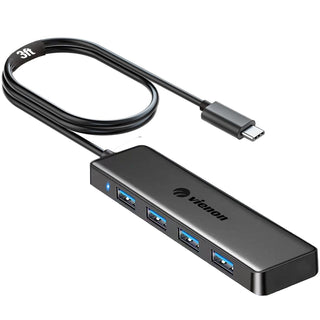 USB 3.0 Hub, VIENON 4-Port USB Hub USB Splitter USB Expander for Laptop, Xbox, Flash Drive, HDD, Console, Printer, Camera,Keyborad, Mouse(Not for Charging)