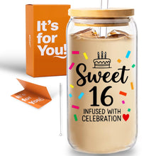 wtisan Housewarming Gifts for New Home - Sweet Home Aesthetic Can Shaped Glass Cup, 16oz Iced Coffee Tumbler - House Warming Gift Ideas with Lid, Straw & Card for Couple, New Homeowner