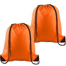 KUUQA 2 Pcs Drawstring Backpack Bags Sports Cinch Sack String Backpack Storage Bags for School Gym Traveling (Black)
