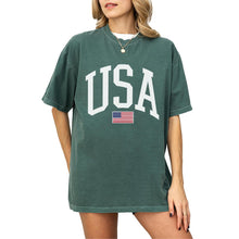 USA T-Shirt for Men, Women, Unisex - Vintage American Flag Graphic Tee - Patriotic Short Sleeve Crew Neck Top - 100% Cotton