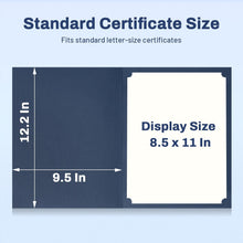 SUNEE 10 Packs Navy Blue Certificate Holders, 250gsm, for 8.5x11 Award Certificates, Certificate Covers with Gold Foil Border