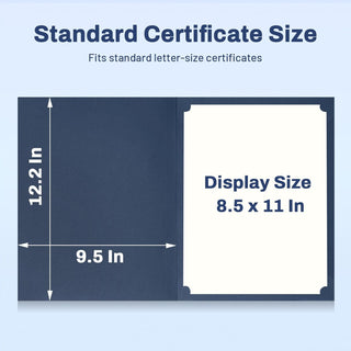 SUNEE 10 Packs Navy Blue Certificate Holders, 250gsm, for 8.5x11 Award Certificates, Certificate Covers with Gold Foil Border