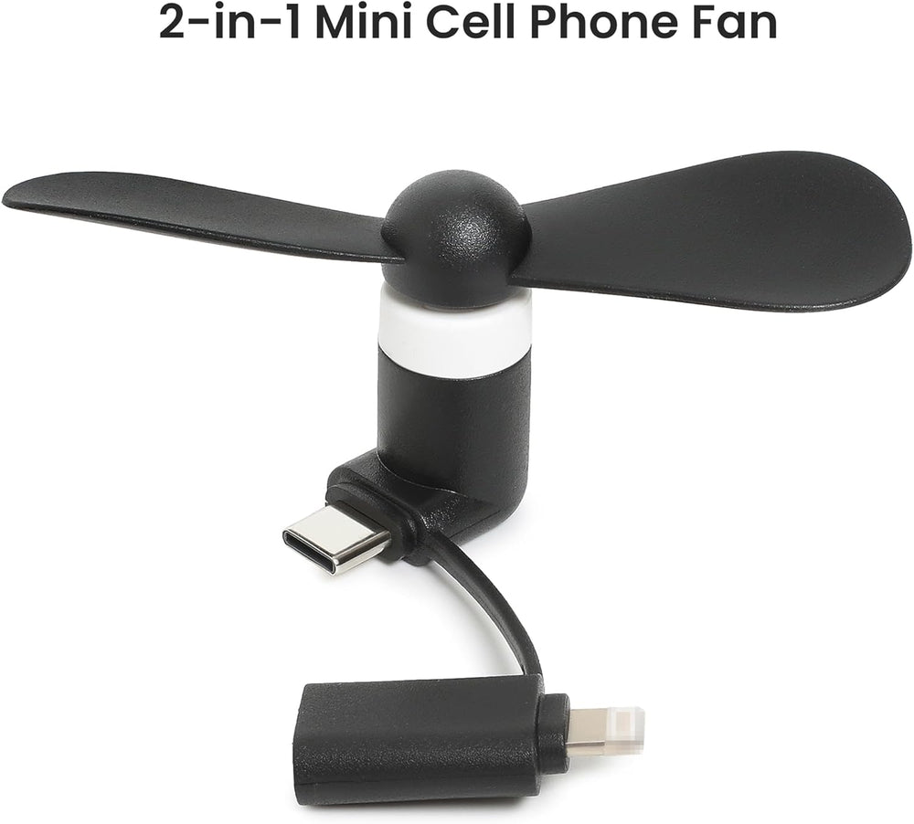 24 Pack Phone Fan Bulk, 2-in-1 Portable Mini Cell Phone Fan Compatible for iPhone, iPad, Android Smartphone, Tablet - Colorful and Powerful Cell Phone Summer Accessories