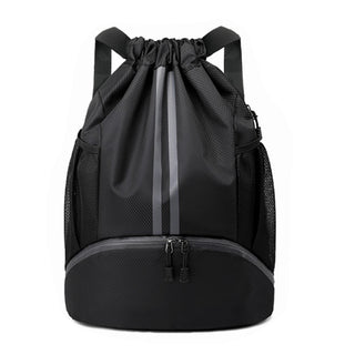 JELUTAR Drawstring Backpack Gym Bag with Shoes Compartment for Soccer, Basketball, Swim, Water-Resistant String Backpack Beach Cinch for Women Men