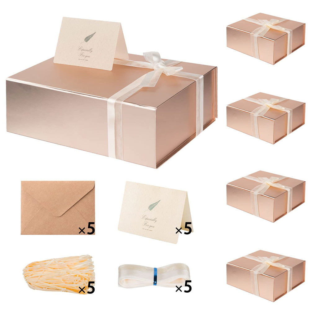 LIFELUM Gift Box 13.5''x10''x4'' Large Gifts Box with Magnetic Lids Black Gift Boxes for Father's Day graduation gifts Contains Card, Ribbon, Filler
