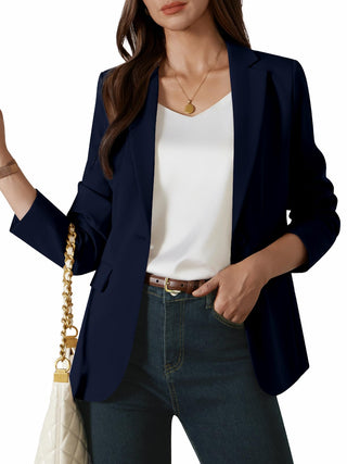 Kelyaa Womens One Button Blazer Casual Open Front Long Sleeve Suit Jackets Business Work Office Blazers