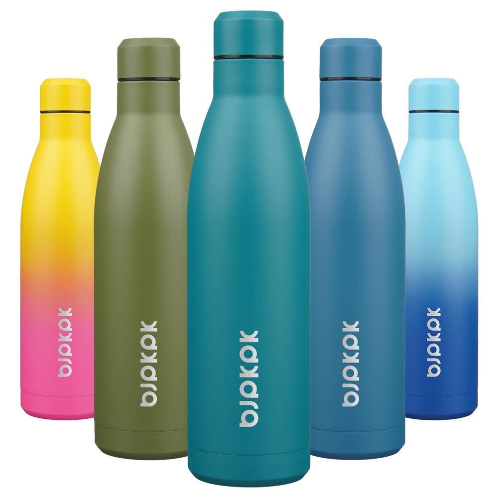 BJPKPK 17oz Insulated Water Bottles Stainless Steel Sports Water Bottles Keep Cold and Hot for Travel Dishwasher Safe,Olive Green