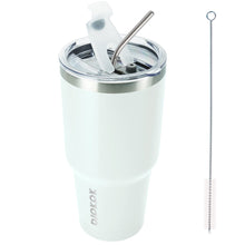 BJPKPK 30oz Stainless Steel Tumbler Color Block Insulated Tumblers Cup with Lid and Straw, Double Walled Travel Coffee Mug,Mint