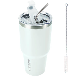 BJPKPK 30oz Stainless Steel Tumbler Color Block Insulated Tumblers Cup with Lid and Straw, Double Walled Travel Coffee Mug,Mint