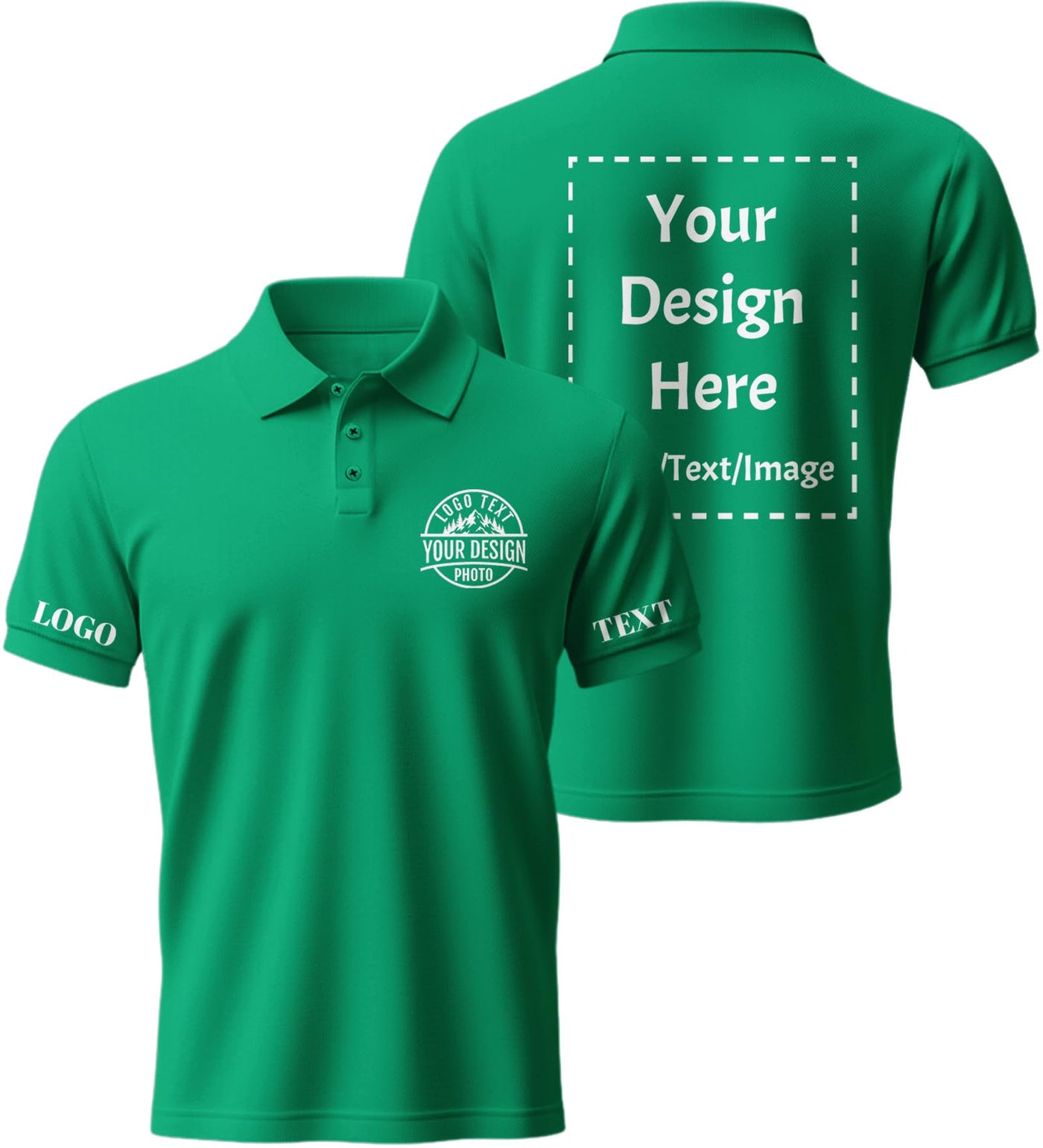 Custom Polo Shirts for Men Women, Personalized Business Golf Shirt, Customized Breathable Casual Polo Shirts for Company