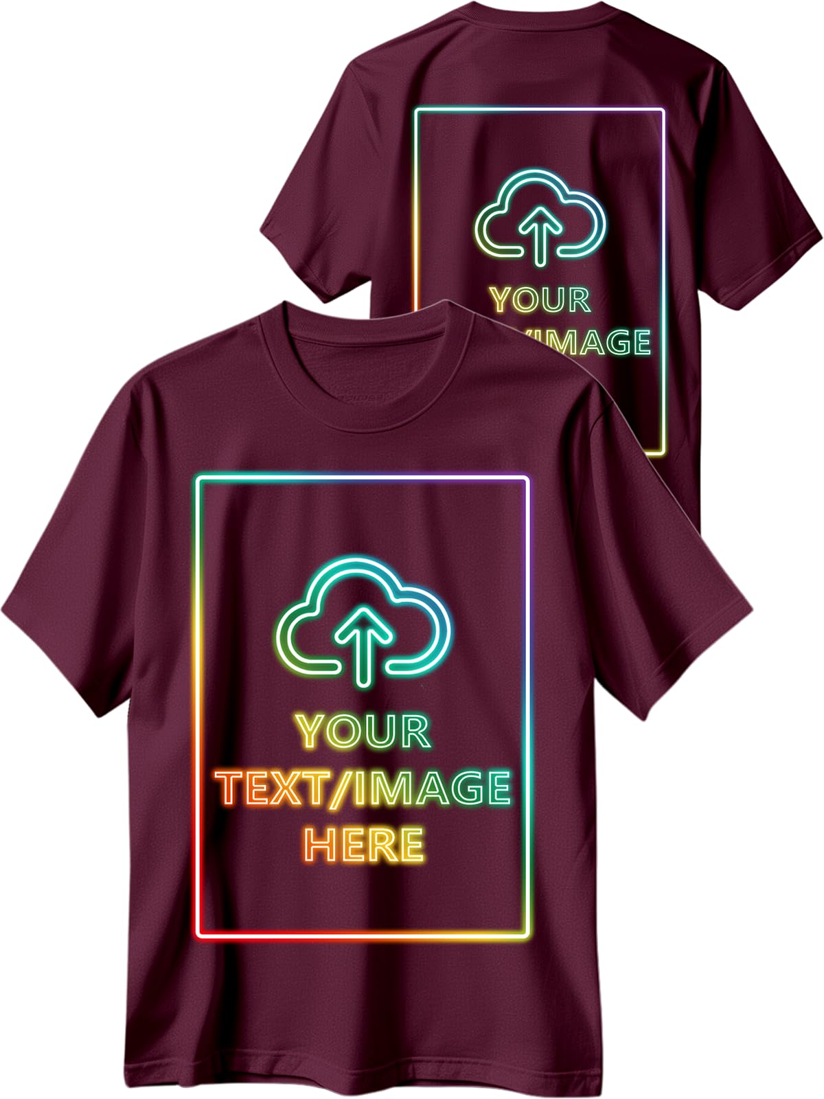 Custom T Shirts with Photo/Logo/Text - Personalized Comfort Cotton Tee for Men Women Design Your Own Shirt Front & Back Print