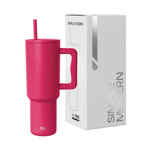 Simple Modern 40 oz Trek Tumbler with Handle and Straw Lid | Cup Holder Friendly Insulated Stainless Steel Travel Mug | Midnight Black