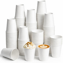 Paper Coffee Cups 12 oz, 100 Pack White Disposable Cups for Hot & Cold Beverages, Sturdy with Leak-Resistant Lining, Ideal for Home, Small Office, Party and Travel