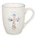 White & Blue Floral Cross