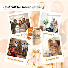 wtisan Housewarming Gifts for New Home - Sweet Home Aesthetic Can Shaped Glass Cup, 16oz Iced Coffee Tumbler - House Warming Gift Ideas with Lid, Straw & Card for Couple, New Homeowner