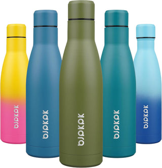 BJPKPK 17oz Insulated Water Bottles Stainless Steel Sports Water Bottles Keep Cold and Hot for Travel Dishwasher Safe,Olive Green