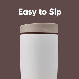 Owala SmoothSip Slider Insulated Stainless Steel Coffee Tumbler, Reusable Iced Coffee Cup, Hot Coffee Travel Mug, BPA Free 20 oz, Vanilla Bean