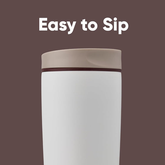 Owala SmoothSip Slider Insulated Stainless Steel Coffee Tumbler, Reusable Iced Coffee Cup, Hot Coffee Travel Mug, BPA Free 20 oz, Vanilla Bean - hover image