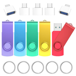 1GB USB 2.0 Flash Drive 2 Pack Wooolken Thumb Drives Jump Pen Drive Memory Stick with LED Light and Lanyards for Storage and Backup(1G, 2 Colors: Black Blue)