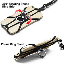 Kinizuxi 2 Pcs Cell Phone Lanyard Crossbody with Adjustable Neck Strap and Phone Ring Grip,Universal Smartphone Lanyard for iPhone Lanyards for Around the Neck Compatible with Most Smartphones