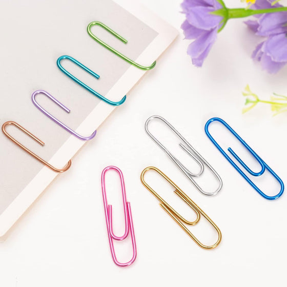 Paper Clips, 240pcs Medium Size Colored, PaperClips Assorted Colors, Paper Clips for Paperwork Office School and Personal Use - hover image