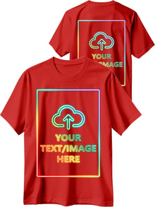 Custom T Shirts with Photo/Logo/Text - Personalized Comfort Cotton Tee for Men Women Design Your Own Shirt Front & Back Print