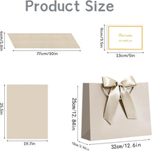 JMANNI Gift Bags with Handles, 13” Medium Gift Bag for Presents, 1 Pcs Bags with 2 Tissue Paper and 1 Cards for Graduation Baby Shower Wedding Fathers Day Mother's Day Birthday Party（champagne gold）