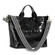 KAMEILONG Women's Large PVC Tote Bag Letters Print Handbags Paper Shoulder Bag Clear Shopping Hobo Bag