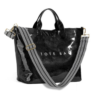 KAMEILONG Women's Large PVC Tote Bag Letters Print Handbags Paper Shoulder Bag Clear Shopping Hobo Bag