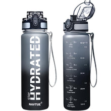 Water Bottle, 16.9 OZ Sports Water Bottles with Time Marker Wide Mouth, Motivational and Leakproof Drink Bottle, BPA Free Tritan with Carry Strap for Gym Fitness Outdoor(1 Bottle)