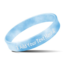 Custom Rubber Bracelets with Text Logo Clipart Customizable Bracelet Personalized 1/2 Inch Silicone Wristbands for Awareness, Events, Support, Promotions