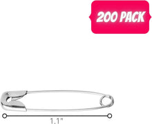Mr. Pen- Safety Pins, 1.1 Inch, 200 Pack, Nickel Plated Steel, Rust Resistant, Bulk Small Safety Pins for Clothes, Crafts, Pinning, Sewing, Art