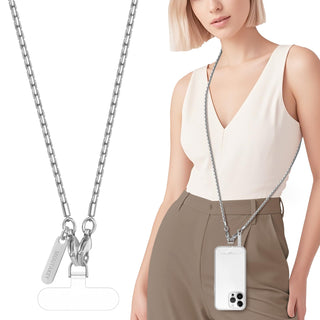 MOUTAKEY Phone Wrist Strap Metal Phone Chain Wristlet Strap Detachable iPhone Lanyard Wrist with 2 Tether Tabs iPhone Charm strap For Women girls Shopping Traveling Party Walking