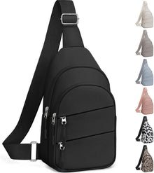 Tuwubi Crossbody Bags for Women, Sling Bag for Men, Small Hiking Backpack Anti Theft Lightweight for Outdoors Travel (M, Black)